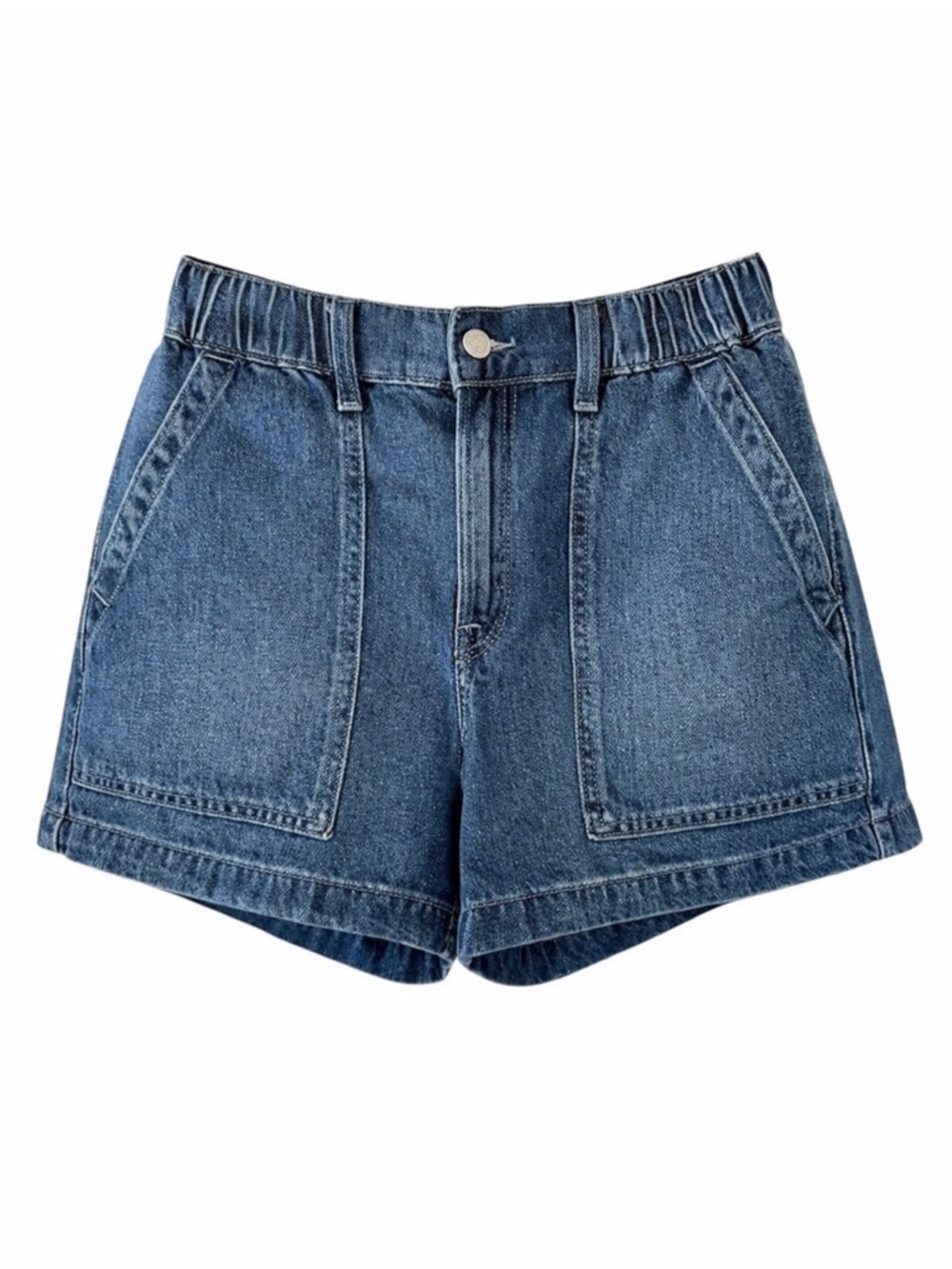 Gap High Rise SuperSoft Blue Denim Utility Shorts Size Small NWOT